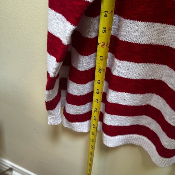 Talbots NEW Stars Stripes Linen Cotton Sweater USA Lightweight Knit Crew Slits M - Picture 16 of 16